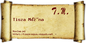 Tisza Mína névjegykártya
